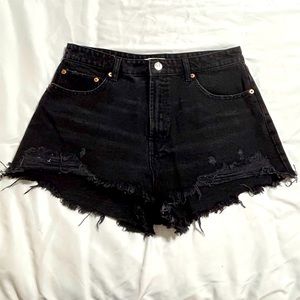 Zara black hush waisted shorts